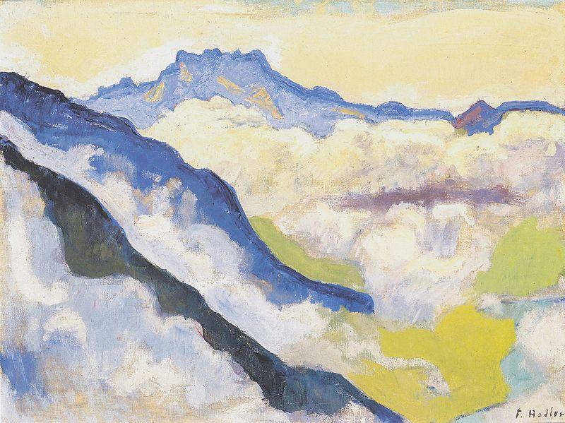 Ferdinand Hodler ie Dents du Midi von Caux aus oil painting picture